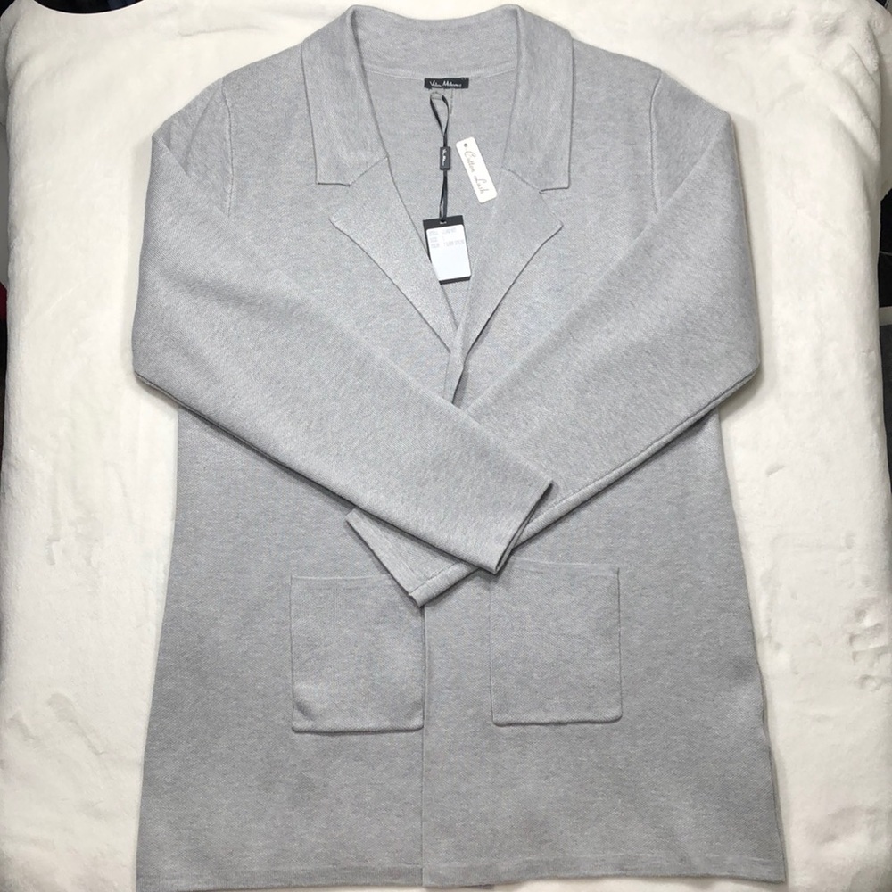 Vila Milano Gray Open Front Cardigan Sweater